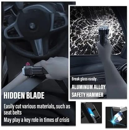 3W LED High Power Flashlight with Glass Breaker & Seat Belt Cutter | Long Range Beam, Water Resistant, Portable Emergency Torch for Home, Car & Outdoor Use