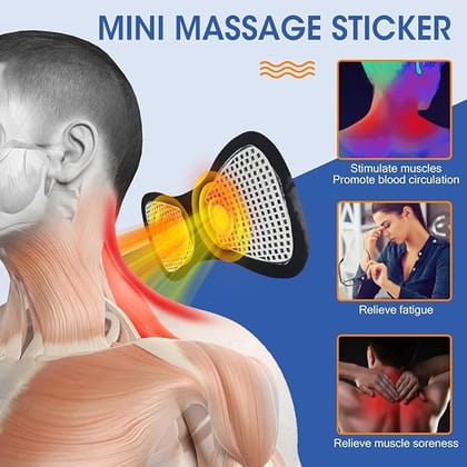 Wireless EMS Mini Body Massager for Pain Relief, Portable Butterfly Muscle Stimulator with 8 Modes & 19 Intensity Levels, Cordless Body Massage Machine for Neck, Shoulder & Back Relaxation