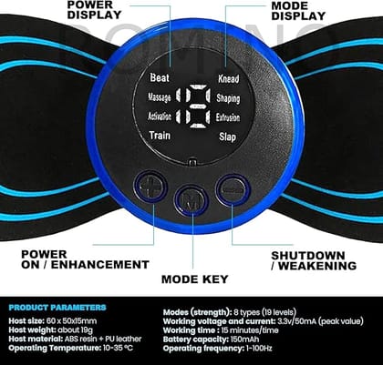 Mini Massager Body Massager Machine for Pain Relief, Portable Butterfly Massager for Body Pain Relief, Rechargeable Neck and Shoulder Massage Machine for Blood Circulation