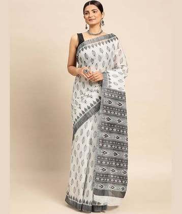 SHANVIKA Cotton Printed Saree Without Blouse Piece ( Grey )