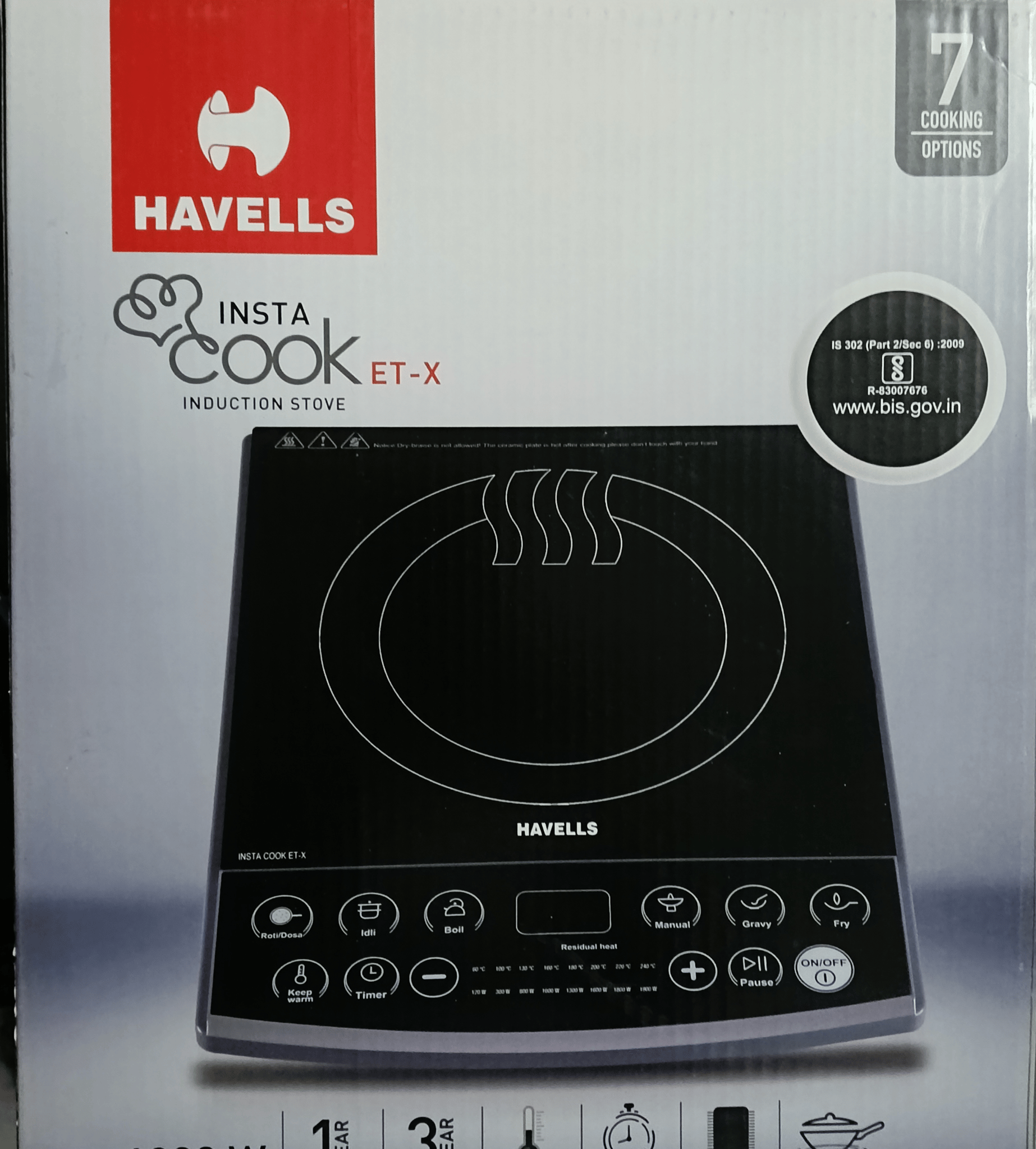 Havells Insta Cook ET-X 1900-Watt Induction Cooktop (Black)