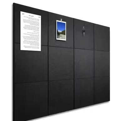 6 Pcs Felt Bulletin Board Tiles (30x30 cm) with 50 Drawing Pins – Self-Adhesive Wall Notice Board (Black) - Stationery | Buy online on ZillyBuy