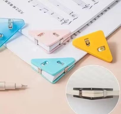 5 Pcs Triangle Paper Clips & Bookmarks – Multi-Color Binder Clips for Documents & Office Use
