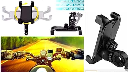 SJG CH 01 Universal Bike Holder 360 Degree Rotating Bicycle Motorcycle handle Cell Phone Mount Mobile Phone Holder