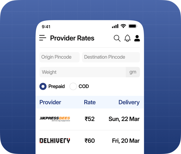 Live Shipping Rates