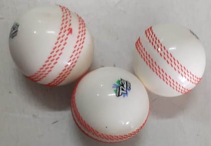 Jaspo Synthetic T-20 Plus Practice Cricket Ball/Wind Balls (120-130 Gms) For - Indoor & Outdoor Street & Beach Cricket (Pack Of 3) (White)