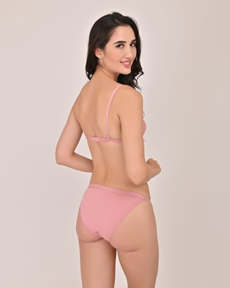 SVAHA Women's Non-Padded Lace Bra and G-String Set (Pack of 3) Multicolor