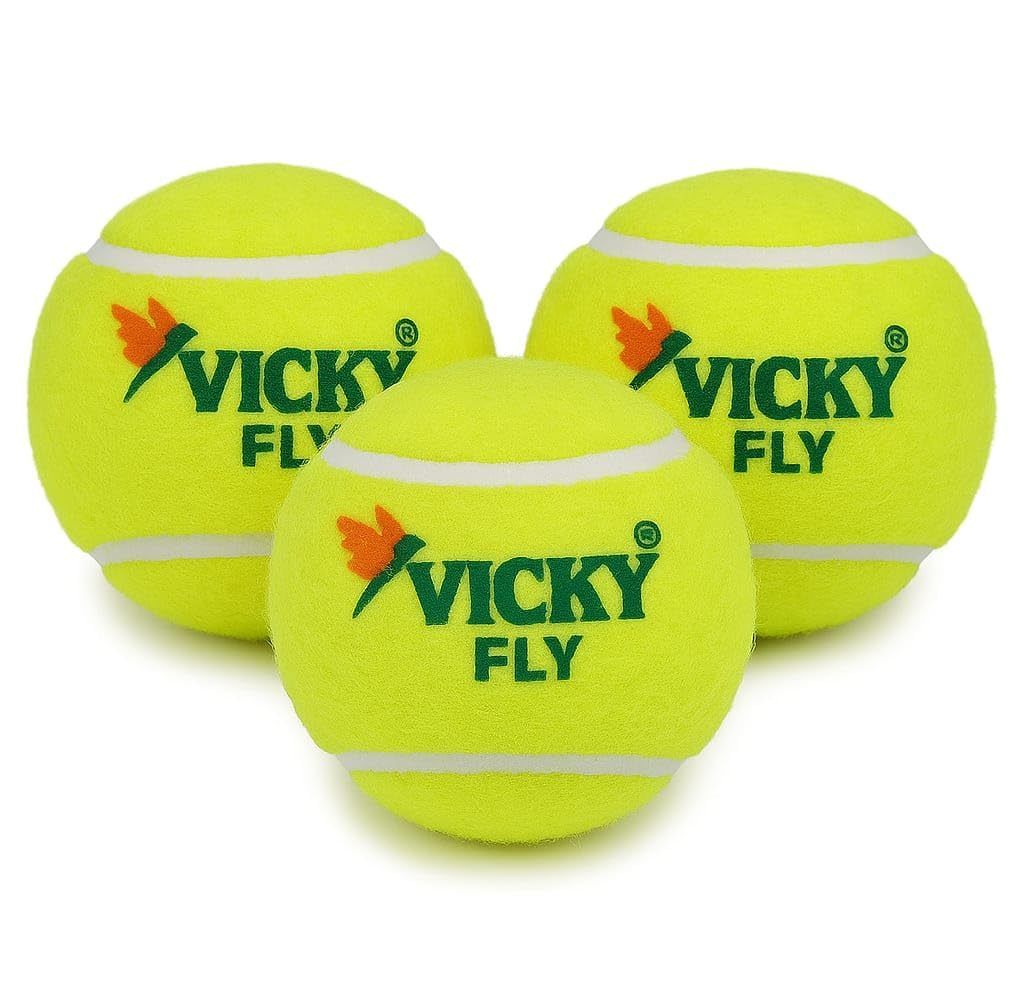 Vicky Fly Light Cricket Tennis Ball, Yellow, Pack of 3 - Sports and Fitness Equipment | Buy online on ZillyBuy