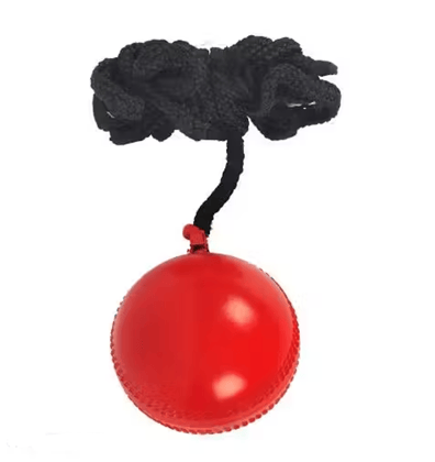 Synthetic Hard Ball with a Cord, Cricket Hanging & Knocking Ball for Indoor & Outdoor Training,Practice, Batting ( Red )