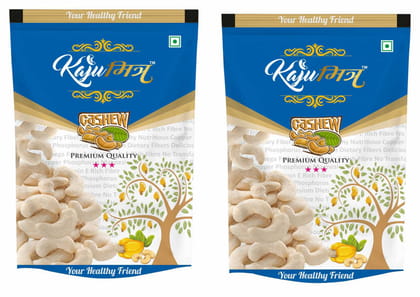 KajuMitra Cashew Nuts 400g (Pack of 2 x 200g) | W320 Grade 3 Star Kaju | Whole Cashews | 100% Natural Dry Fruits