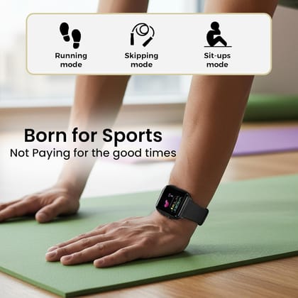 Bouncefit D20 Y68 Fitness Band Smart Watch for Men, Women, Boys, Girls, Kids – Single Touch Interface, Water Resistant, Workout Modes, Quick Charge Sports Smartwatch – Jet Black