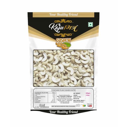 KajuMitra Split Cashew Nuts 200g | W320 Grade 2 Pieces Kaju | Premium Tukda Cashews | Natural Dry Fruits