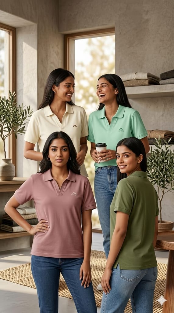 Moments Women's Premium V-Neck Polo Shirts - Pack of 1