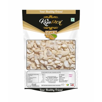 KajuMitra Split Cashew Nuts 200g | W320 Grade 4 Pieces Kaju (Tukdi) | Broken Cashews | Natural Dry Fruits