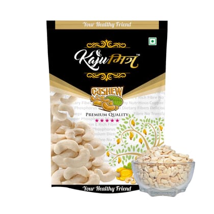 KajuMitra Split Cashew Nuts 200g | W320 Grade 6 Pieces Kaju | Broken Tukda Cashews | Natural Dry Fruits