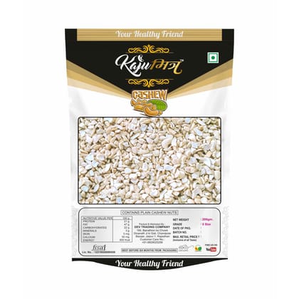 KajuMitra Split Cashew Nuts 200g | W320 Grade 6 Pieces Kaju | Broken Tukda Cashews | Natural Dry Fruits