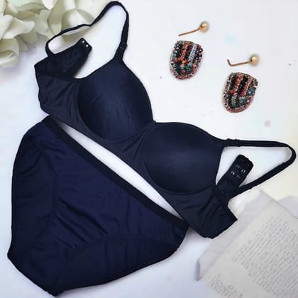 SVAHA Women’s Solid Light Padded Hosiery Bra & Panty Set Pack of 3 | Soft Stretch Lingerie Combo | Everyday Comfortable Innerwear | Sizes 28–40 |