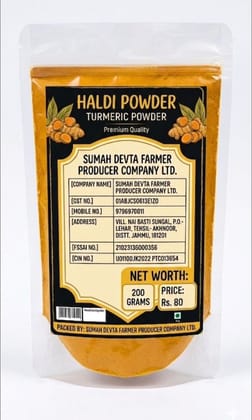Sumah Devta Premium Turmeric Haldi Powder, 200 Grams *5 packet ( 1kg)