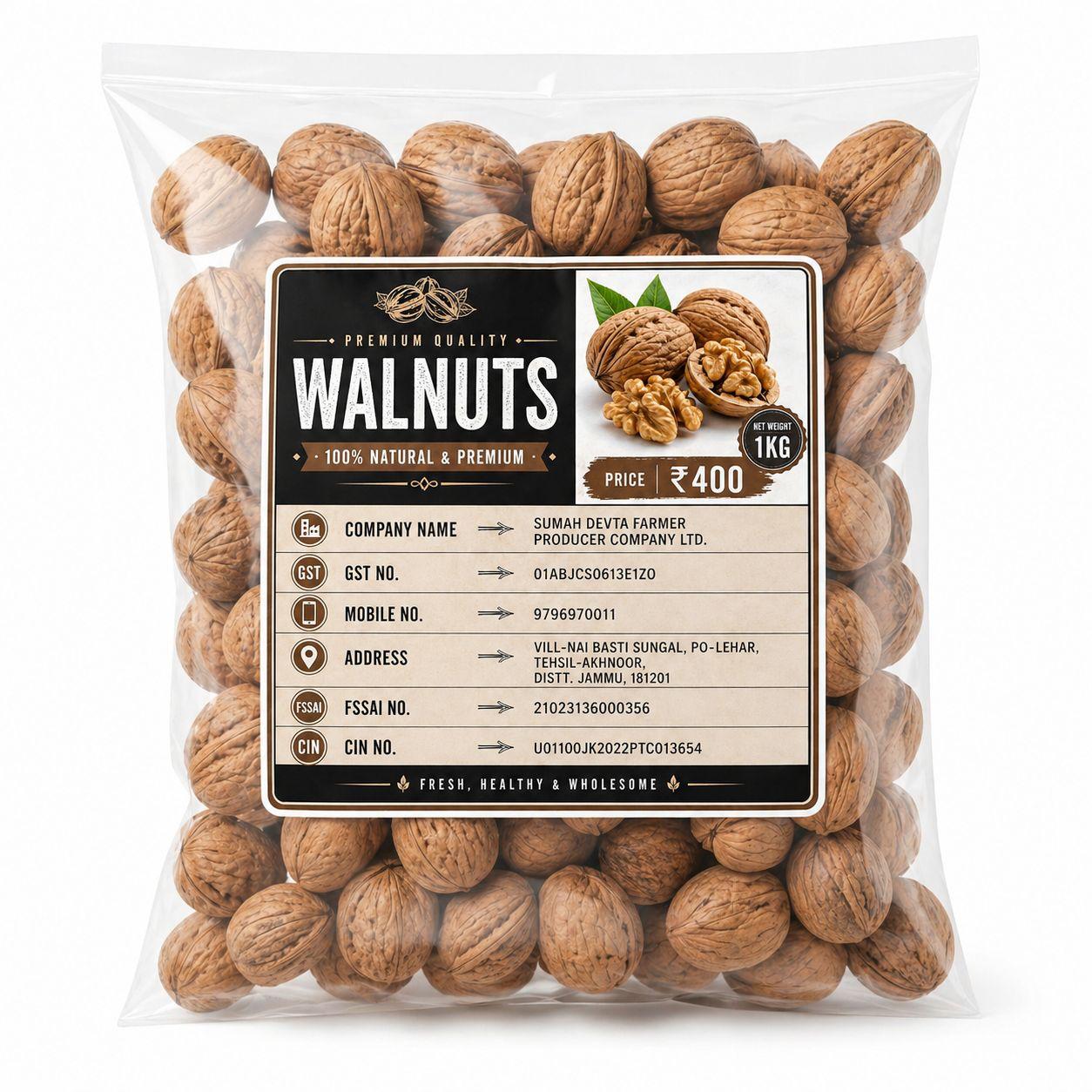 100% Natural Premium Walnuts - 1KG Pack
