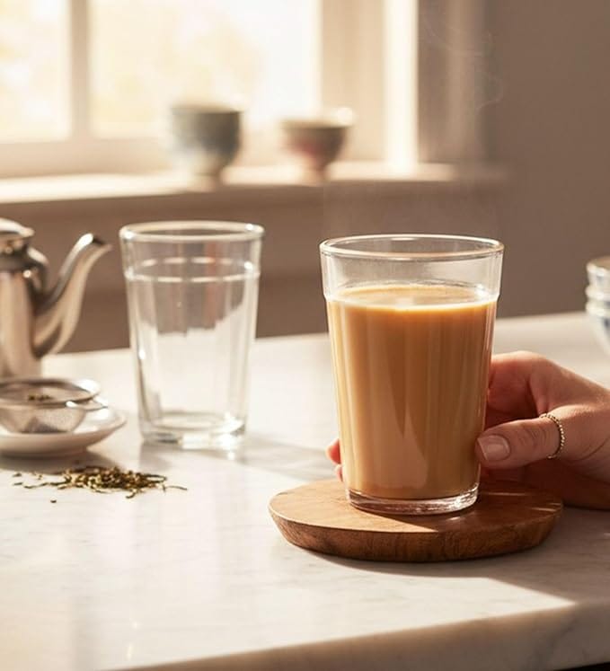 Table & Tale Americano Line 190 ml Tea Glass Set of 6 from Brazil | Classic Tea Glass Set | Perfect for Tea, Coffee, Cutting Chai | Durable for Party, Home, Kitchen, Restaurant, Dishwasher Safe