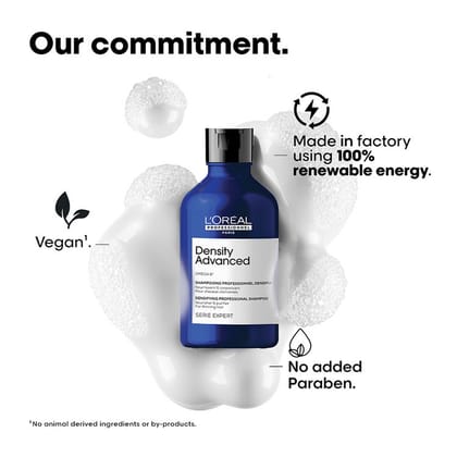 Loreal Professionnel Density Advanced Shampoo for Thinning Hair, Increases Volume, Omega 6 Complex (300ml)