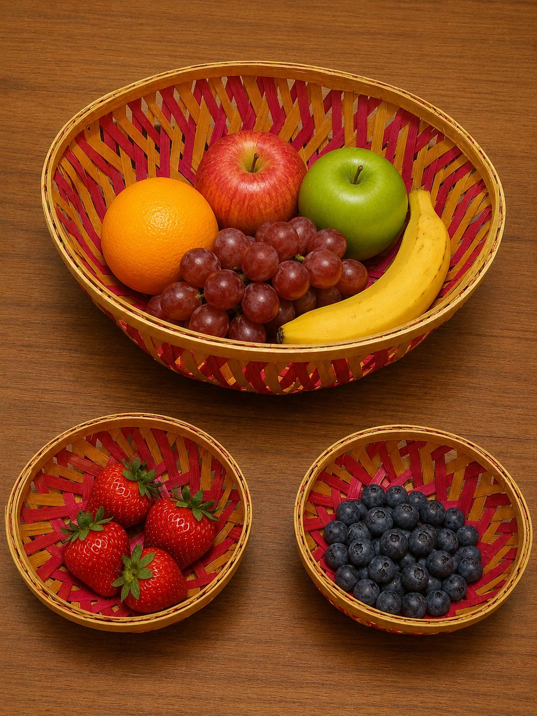 Handwoven Bamboo Basket Combo Set