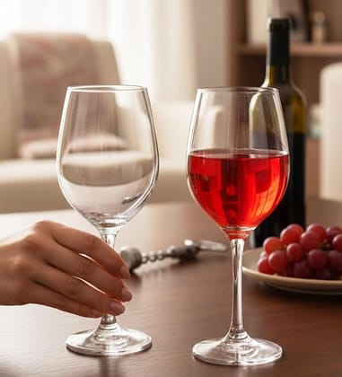 Table & Tale Gin 600 ml Wine Glass Set of 4 from Brazil | Large Crystal Red & White Wine Glasses for Home, Bar, Parties | Elegant Stemware for Cabernet, Pinot Noir, Chardonnay & More