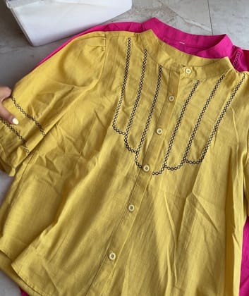 Picanos embroidered blouse-Yellow / XS