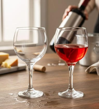 Table & Tale Barone 490 ml Wine Glass Set of 12 from Brazil | Crystal Red & White Wine Glasses for Home, Bar, Parties | Elegant Stemware for Cabernet, Pinot Noir, Chardonnay & More