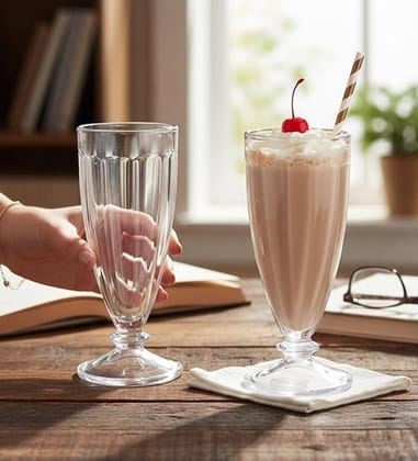 Table & Tale 360 ml Dessert Glass Set of 12 from Brazil | Cone Shaped Ice Cream Glasses for Milkshake, Cocktail, Dessert, Ice Cream, Falooda, Wine, Cocktails | Perfect for Home, Cafes & Restaurants