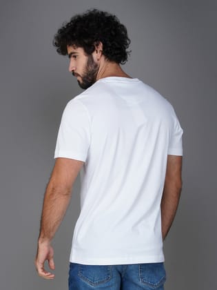 Men's Cotton Branded Tee Euro Fit White