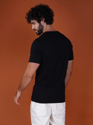 Men’s Branded European Fit Cotton Jersey T-Shirt Black