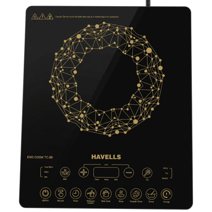 HAVELLS TC20 Heavy 2000 watt  Slim & Crystal Glass Top Plate Induction 