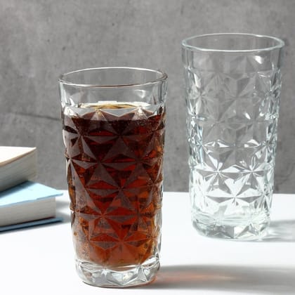 GEOMETRIC TALL CRYSTAL GLASS-SET OF 6-Set of 6