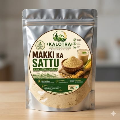 KALOTRA Makki Ka Sattu, Roasted Maize Flour, 500g+500 gram (1 kg)