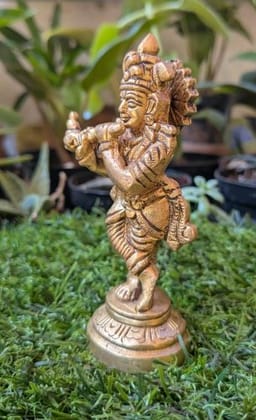 Krishna Brass Statue – The Melody of Divinity