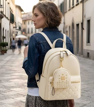 Stylish Women Designer Backpack | Trendy PU Leather College Bag | Multipurpose Travel, Office & Casual Backpack