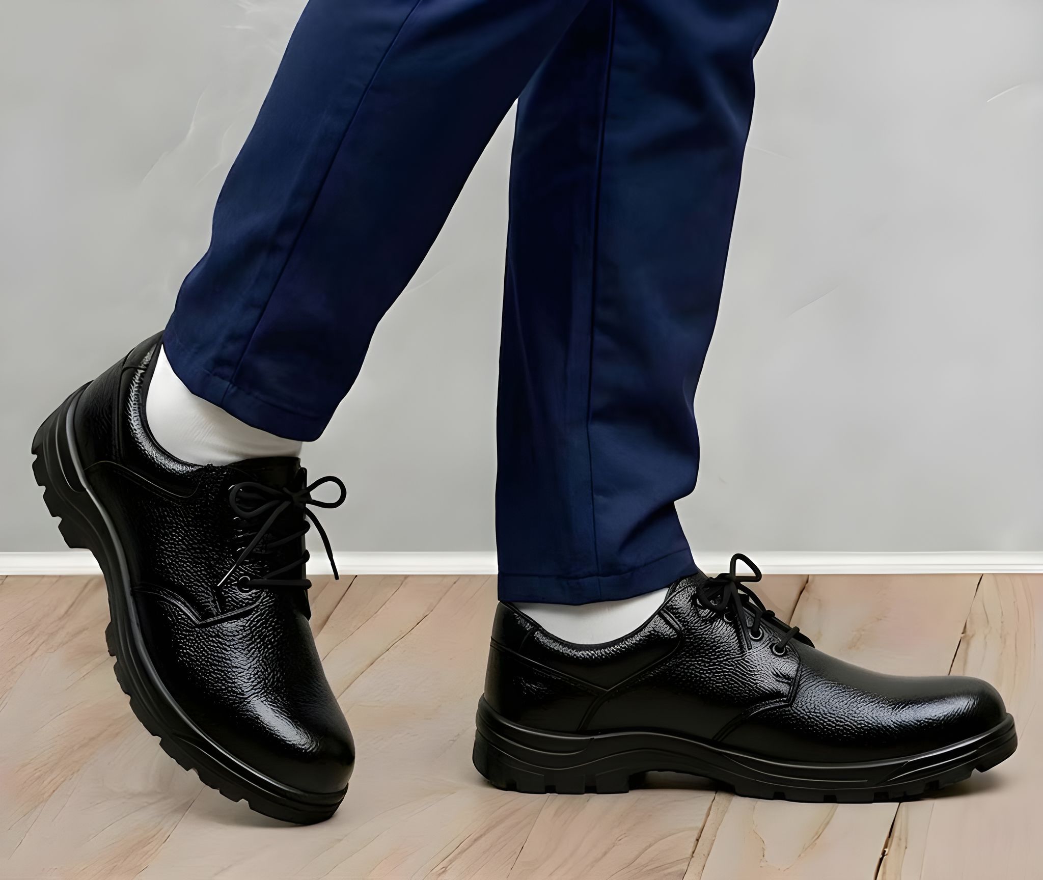Latest Elite Heavy Duty Men Steel Toe Safety Shoes | Anti-Slip Lace-Up Industrial Work Footwear | Comfortable Protective Shoes for Factory, Construction & Warehouse Use