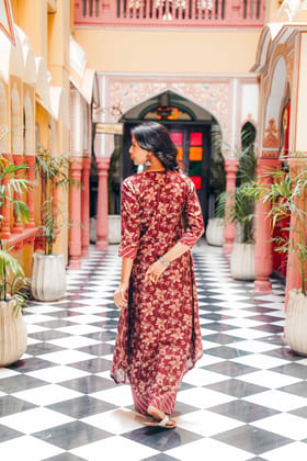 Zeenaya – Modal Chanderi Box Pleated Kurta Set Zeenaya – Modal Chanderi Box Pleated Kurta Set