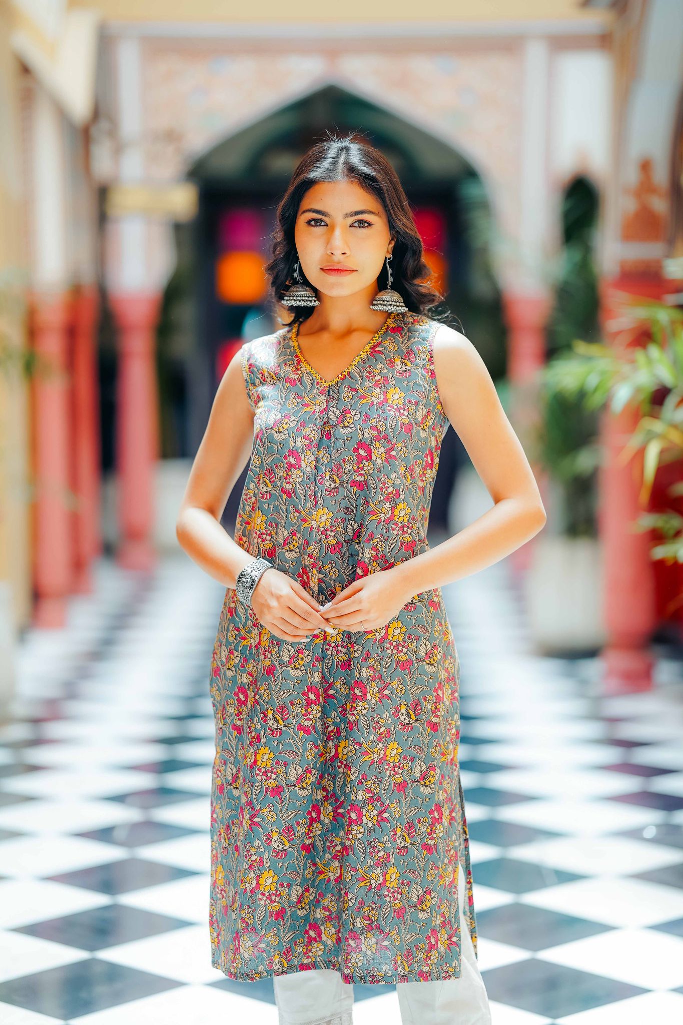 Nivriti – Cotton Box Pleated Anarkali Kurti