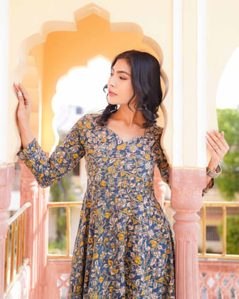 Chaandani – Cotton Kalamkari Anarkali Suit Chaandani – Cotton Kalamkari Anarkali Suit