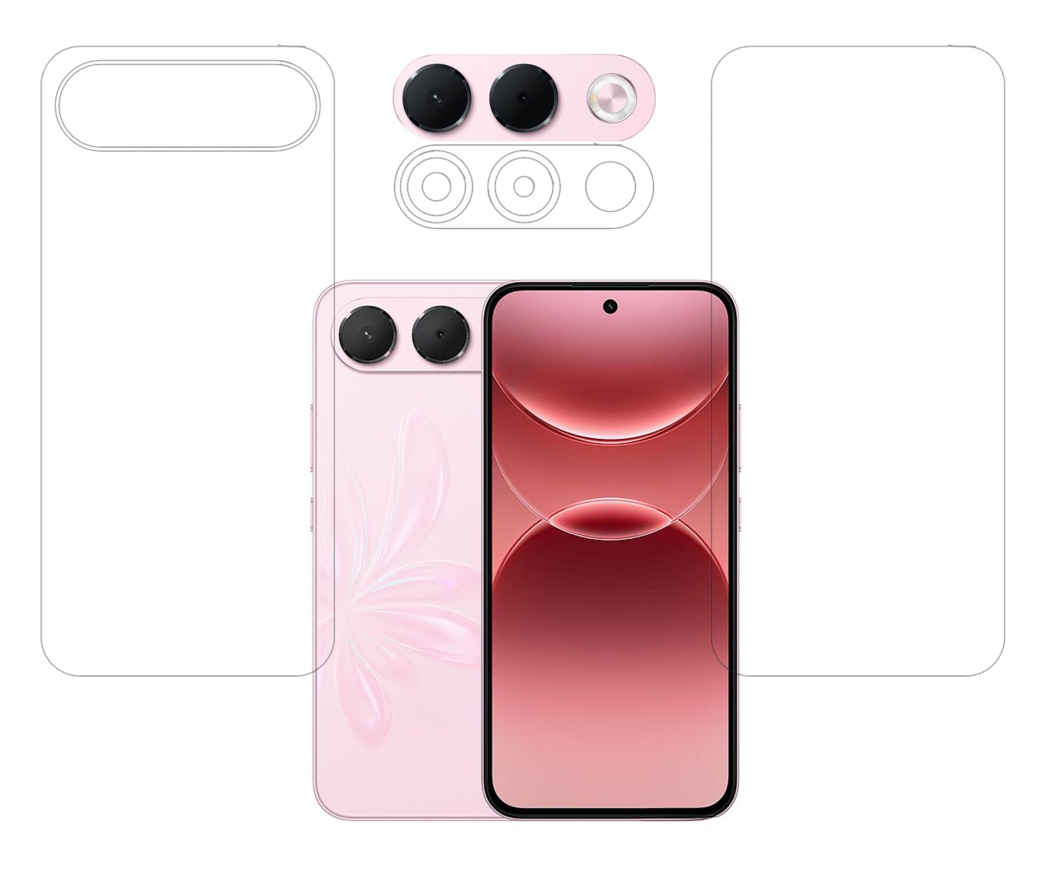 ISAAK Front and Back Screen Protector with Camera Lens Protector Compatible with OPPO F35 5G (COMBO PACK)
