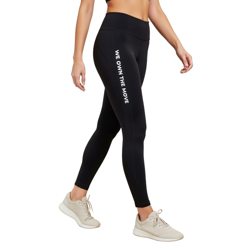 WOTM Signature Black Active Wear for Women | High Waist Gym Leggings | Colorado Fabric Yoga Pants | Gym Pants for Women Workout | Sports Tights