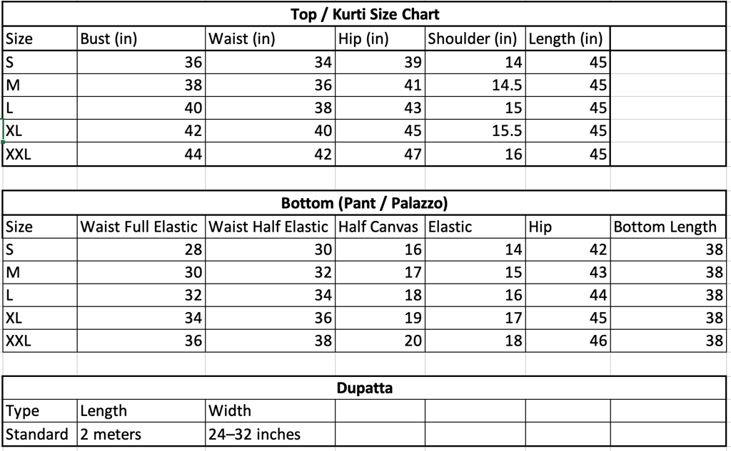 Size Guide