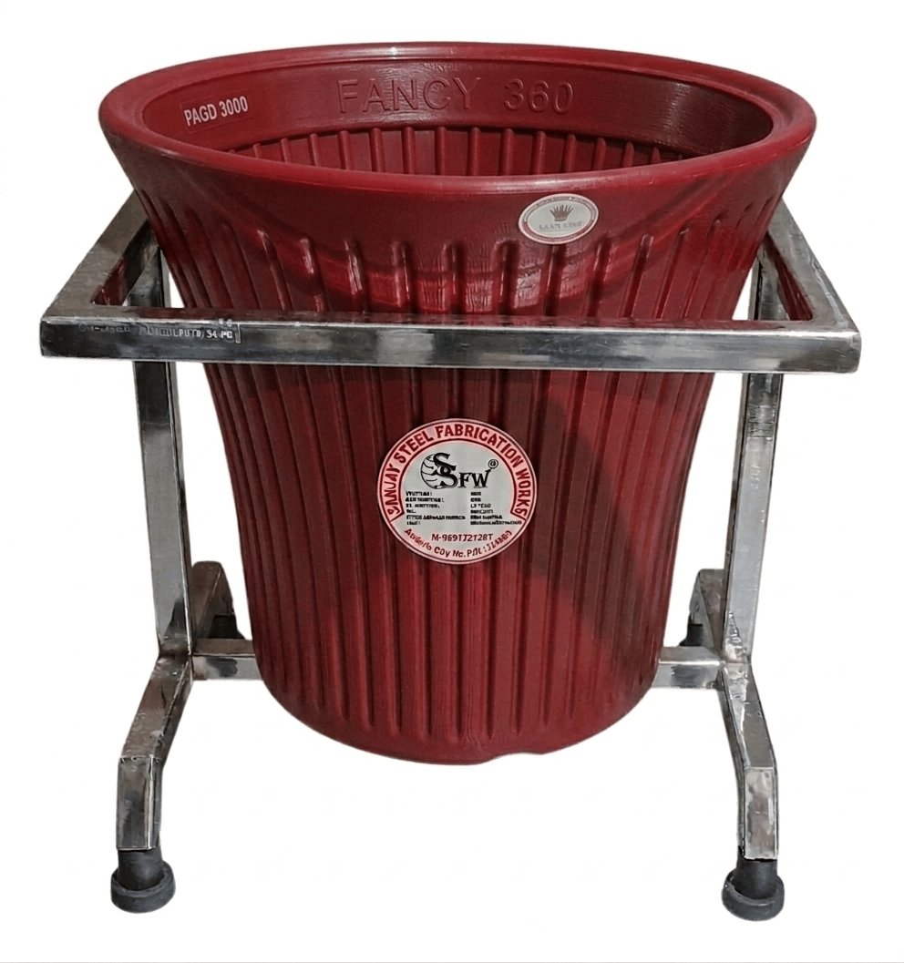 SSFW Stainless Steel Plant Stand  Without Plastic Pot (Suitable for Plastic Pot  Dia 22cm* Height-22cm , 09 *09 INCH) 16 Gauge 18mm Square Pipe | Lifetime Rust-Proof | Attractive Indoor/Outdoor Pot Stand