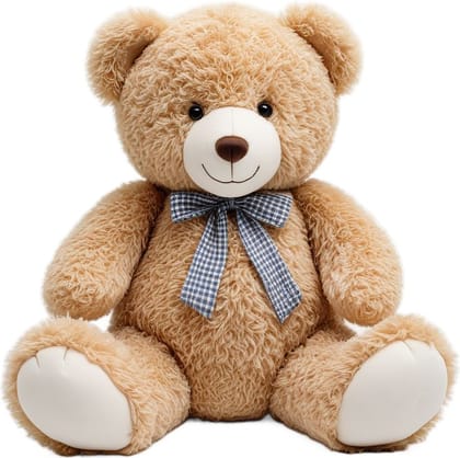 Classic Brown Plush Teddy Bear with Gingham Bow Tie Classic Brown Plush Teddy Bear with Gingham Bow Tie
