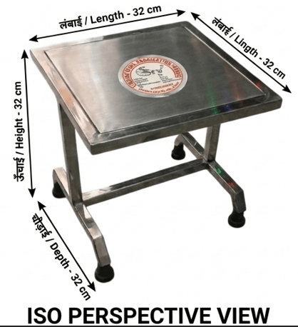 SSFW Heavy Duty Rust-Proof Stainless Steel Stool for Home, Kitchen & Laboratory (Fully Welded, Ready to Use)