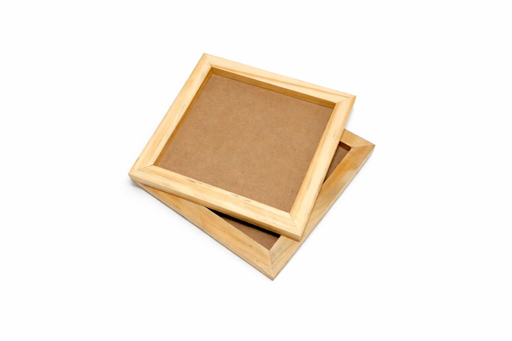 DEVESHA DIY Wooden MDF Frame Base, 8 x 8 Inch (Pack of 2) | Resin Frame for Art, Craft and Decoration