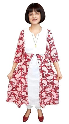 Women's Cotton Screen-Printed Kurta | Designer A-line Kurti | Size: L | Women's Cotton Screen-Printed Kurta | Designer A-line Kurti | Size: L |