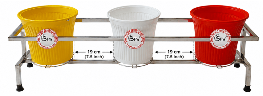 SSFW Stainless Steel Plant Stand without  Plastic Pot Length- 122cm* Width-27cm* Height-30cm ( L-48x W-10.5x H-12 NCH) 16 Gauge 18mm Square Pipe | Lifetime Rust-Proof | Attractive Indoor/Outdoor Pot Stand